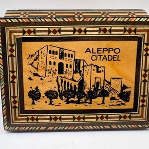Vintage ALEPPO CITADEL Wooden Ticket Box